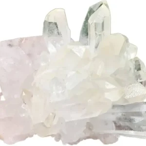 Natural White Crystal Cluster - Raw Clear Quartz Healing Stone for Cleansing & Home Decor