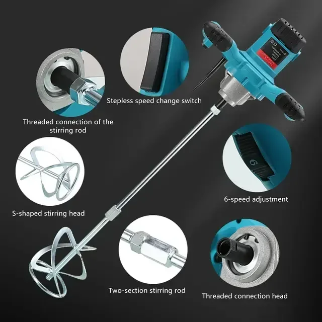 Small Electric Mixers with Engine 3 kW Power 15M/H Productivity Short Turning Radius for Industrial Waterproof Coatings