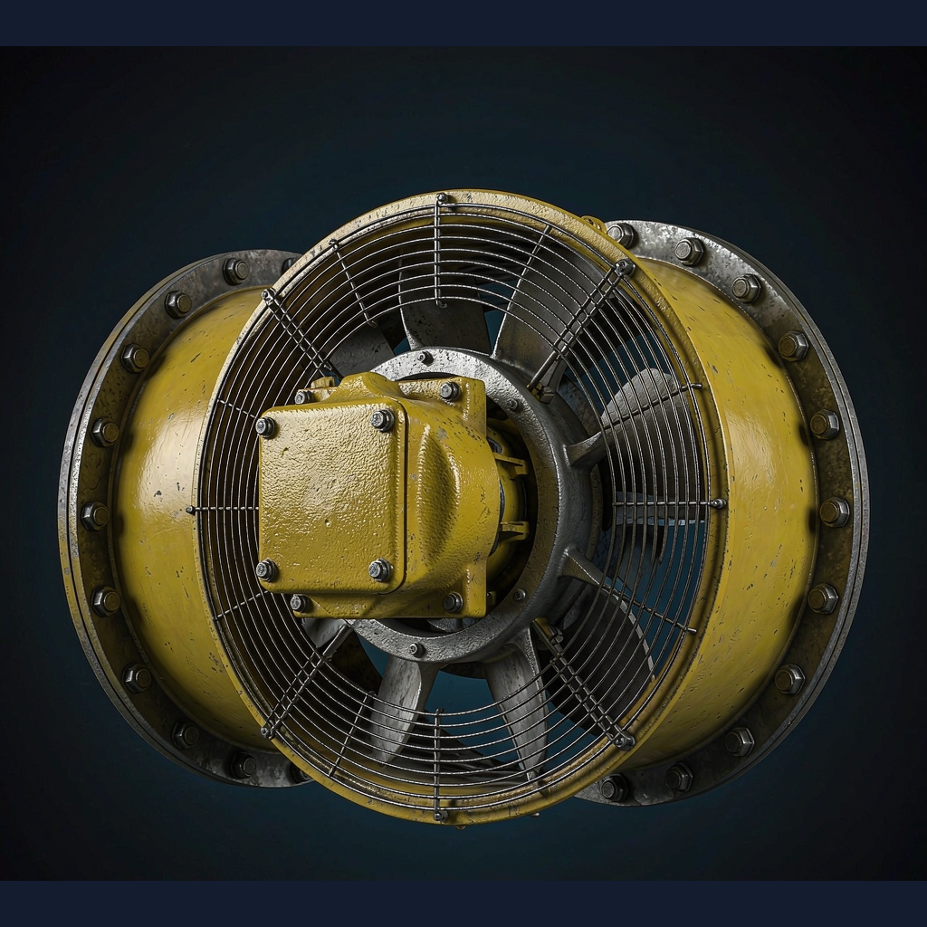 Explosion-proof mine axial fan with flameproof motor and cast aluminum impeller - CE certified mining ventilation equipment